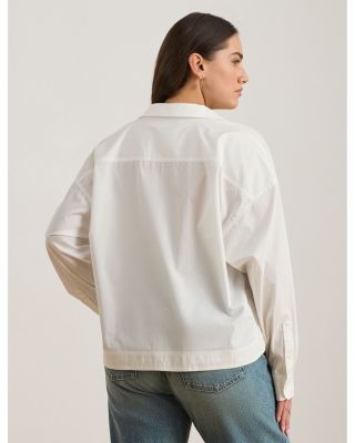 Cotton Broadcloth Cropped Shirt