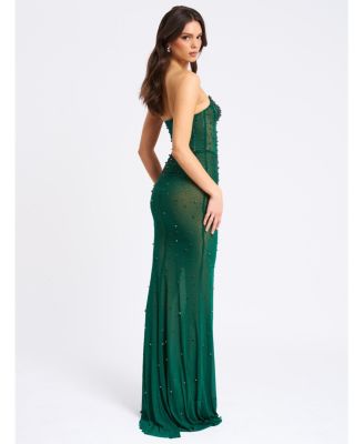  Fatima Sleeveless Corset Mermaid Maxi Evening Dress