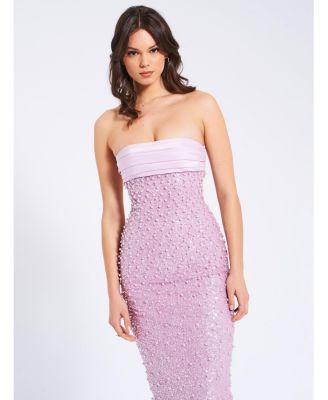  Lainey Embellished Beaded Satin Sequin Maxi Dress