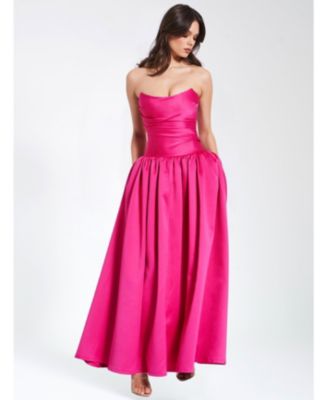  Walterina Satin Strapless Drop Waist Corset Gown