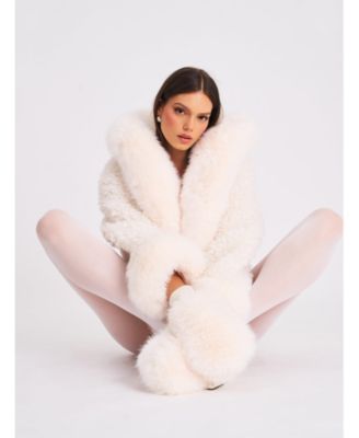 Jumbo Kali Faux Shearling Fur Trimmed Coat