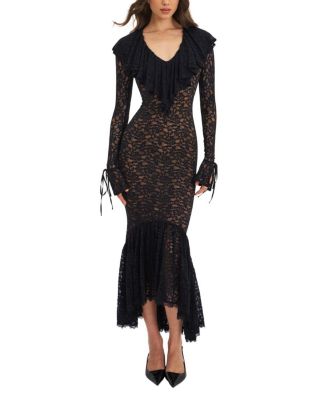  Parisa Lace Ruffled Mermaid Maxi Dress