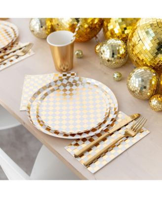 Checkered Paper Large Napkins, Set of 16