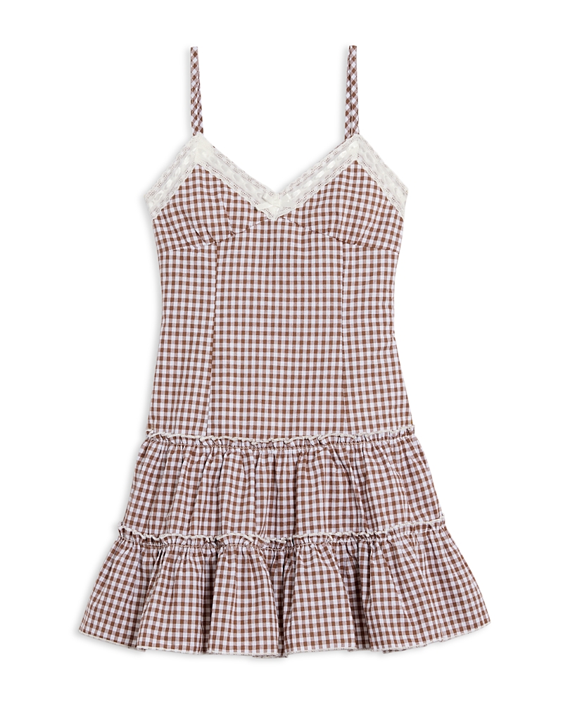 KatieJnyc Girls' Tween Fawn Lace Trim Sun Dress - Big Kid