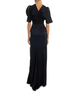 Gathered Waist Floor Length Dress