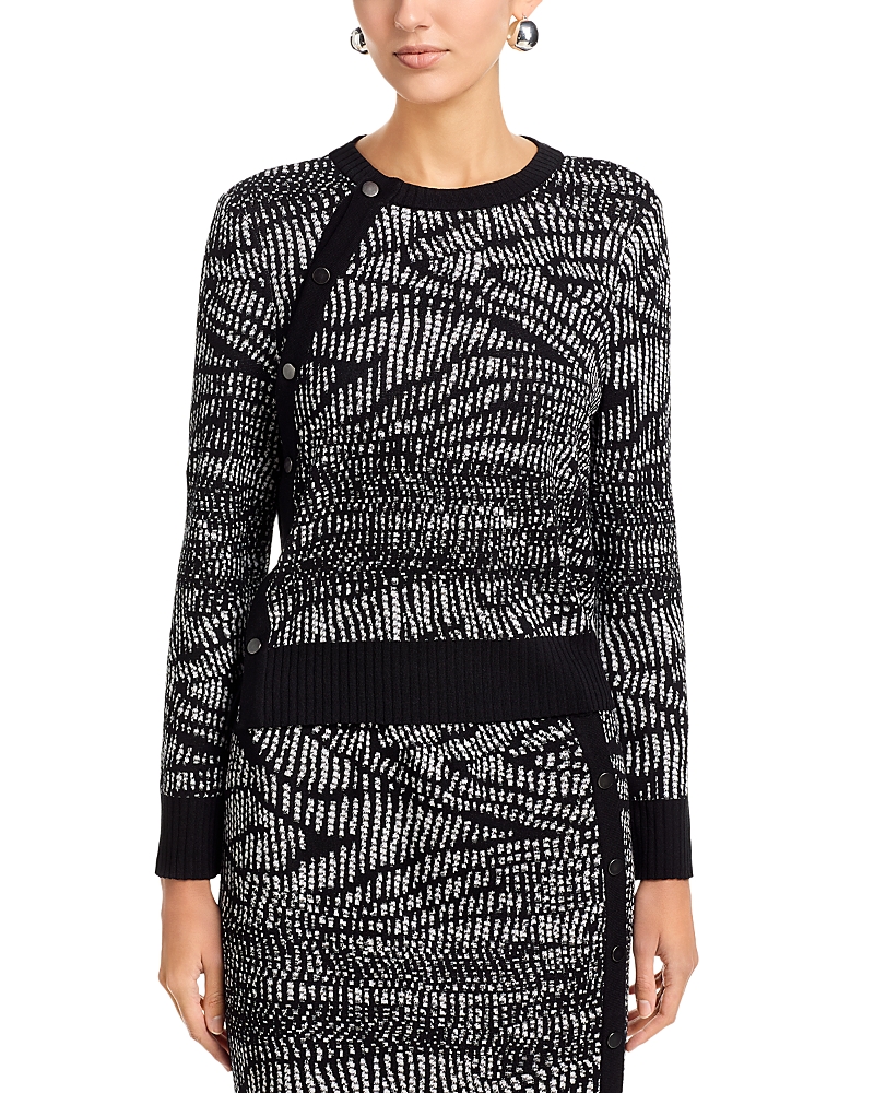 Misook Abstract Animal Print Soft Knit Sweater