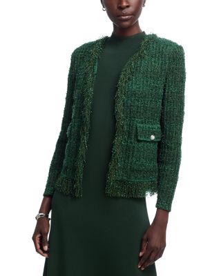 Eyelash Fringe Trim Knit Jacket