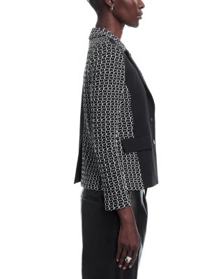 Mixed Media Tweed Knit Blazer