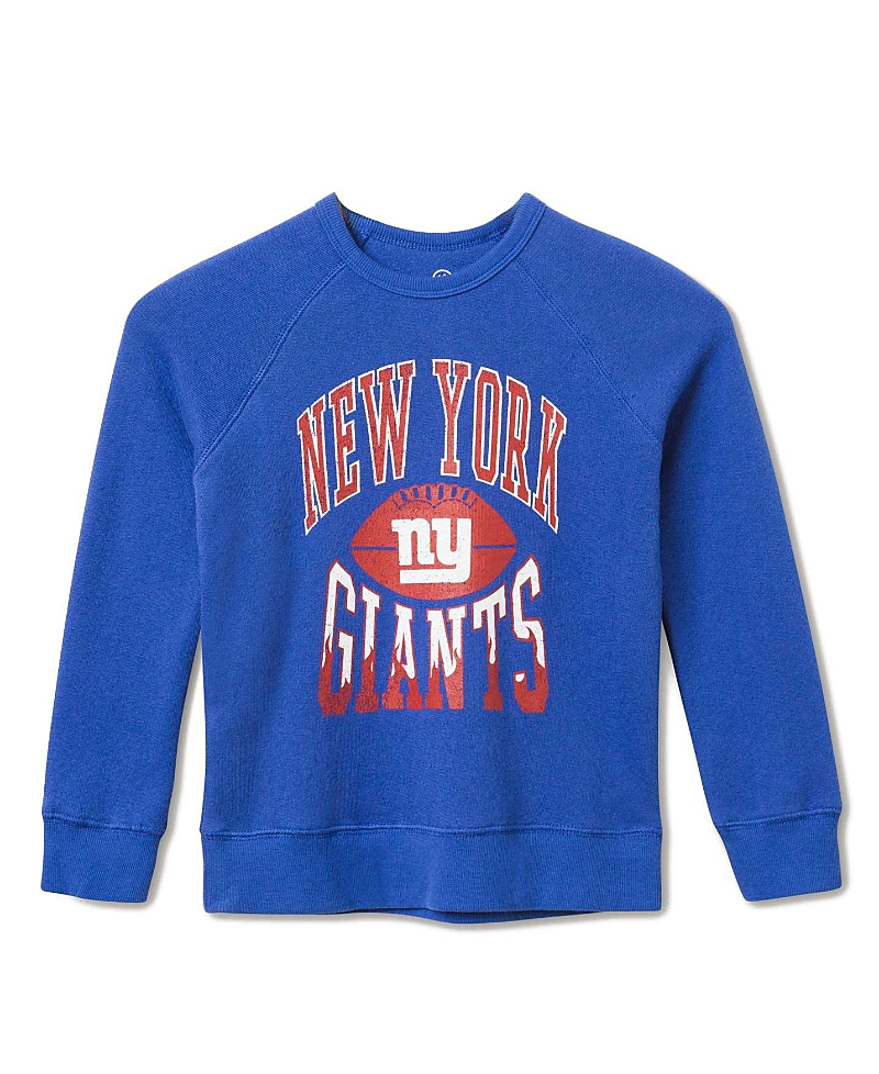 Junk Food Clothing Unisex Nfl New York Giants Hot Route Raglan Fleece - Little Kid, Big Kid