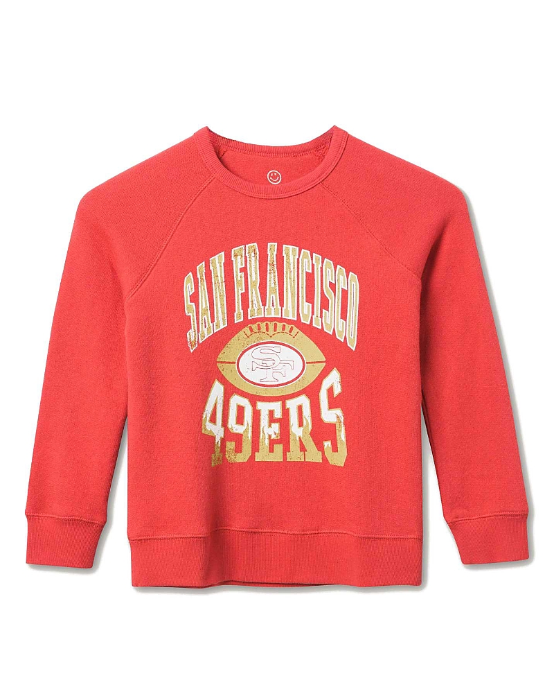 Junk Food Clothing Unisex Nfl San Francisco 49ers Hot Route Raglan Fleece - Little Kid, Big Kid