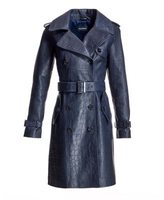  Croc Stamped Leather Trench