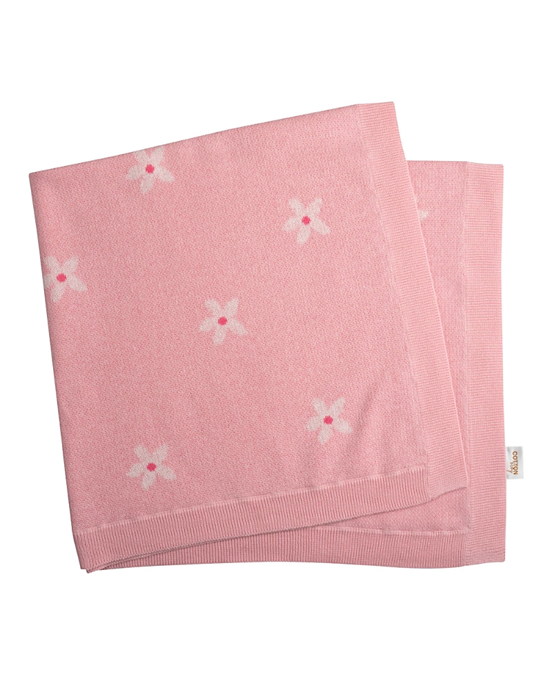 Rachel Riley Girls' Daisy Knit Blanket - Baby