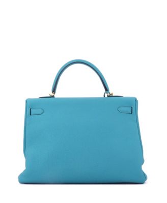 Kelly 35 Handbag Blue Togo with Gold Hardware