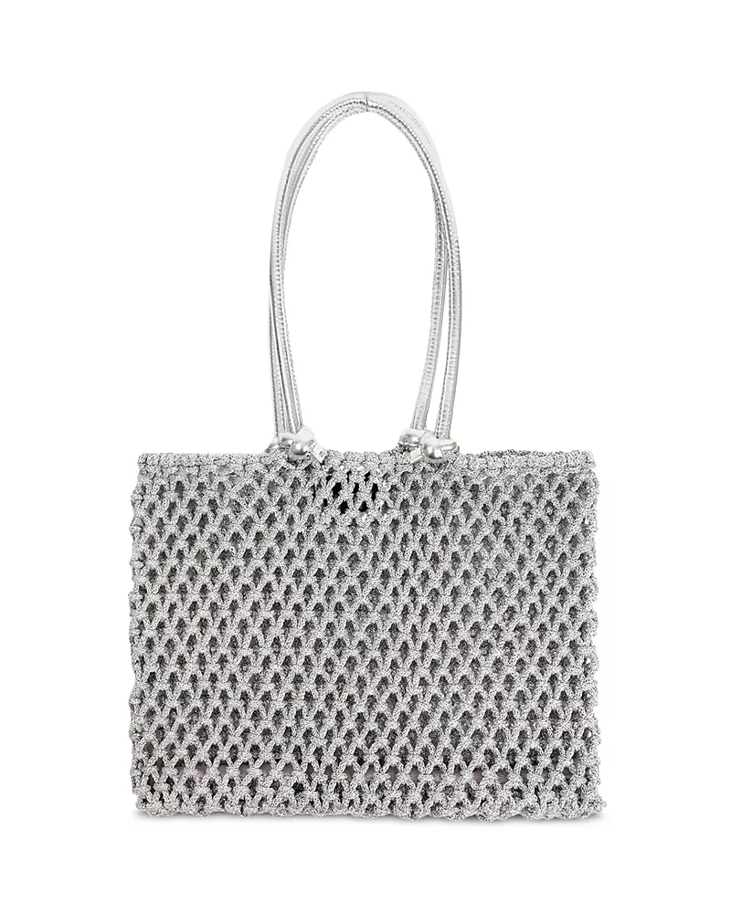 Clare V. Sandy Metallic Macrame Tote