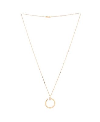  Juste un Clou Pendant Necklace 18K Rose Gold with Diamonds, 15 - 16.5"