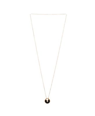  Small Amulette de Cartier Pendant Necklace 18K Rose Gold with Onyx and Diamond, 23"