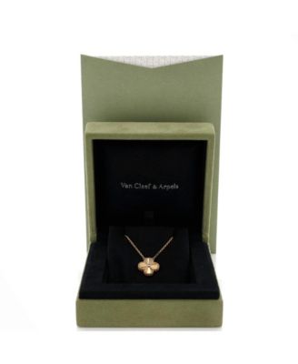  Vintage Alhambra Pendant Necklace Guilloche 18K Gold, 14.75 - 16.5"