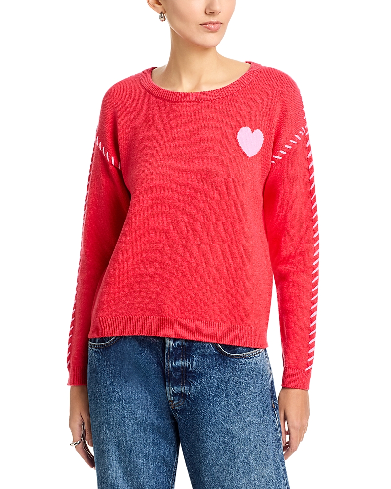 T Tahari Long Sleeve Crewneck Intarsia Sweater