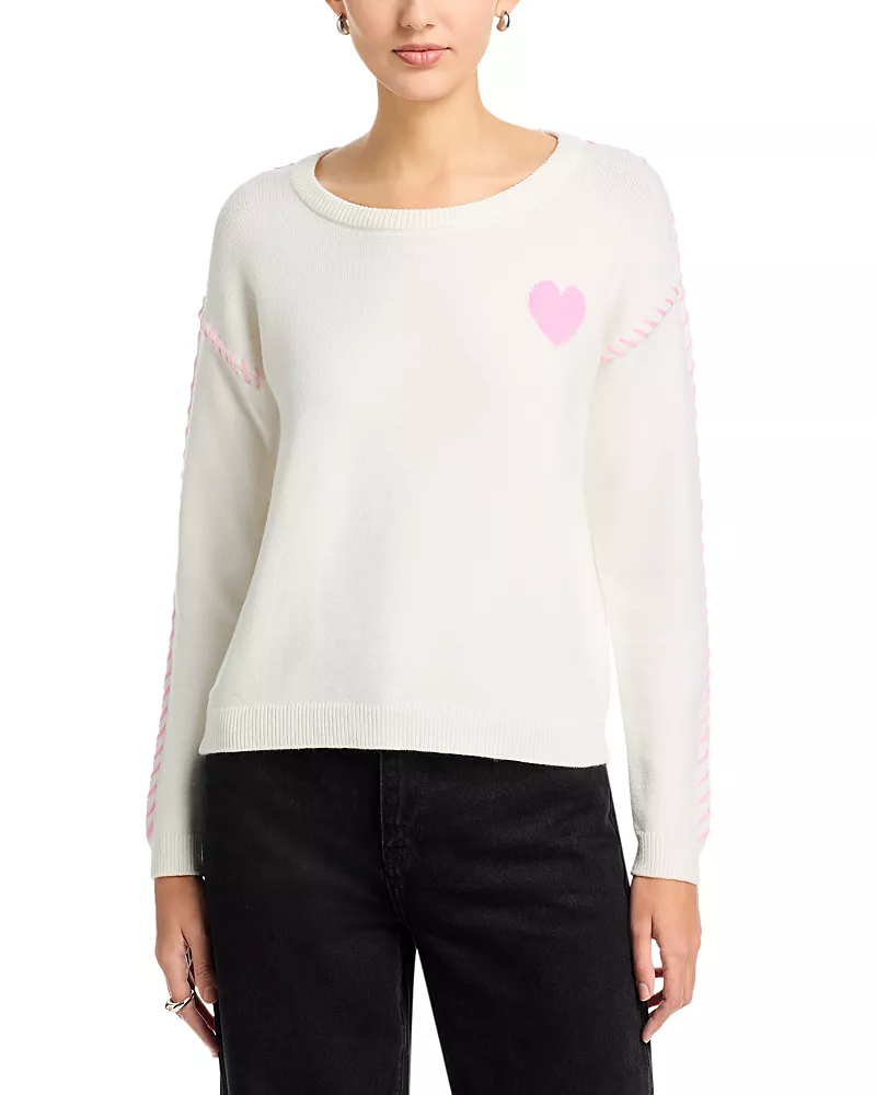 T Tahari Long Sleeve Crewneck Intarsia Sweater