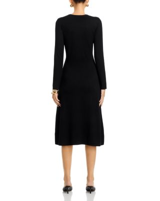 Long Sleeve Round Neck Jacquard Dress