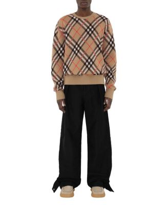 Check Wool Mohair Blend Sweater