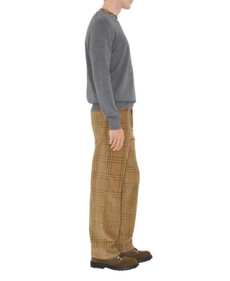 Check Trim Wool Sweater