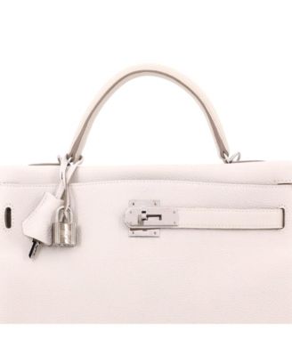 Kelly 32 Handbag Light Togo with Palladium Hardware
