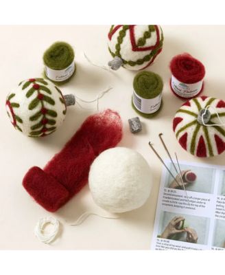  Set of 4 Festive Ornaments Beginners Needle by Felted Sky