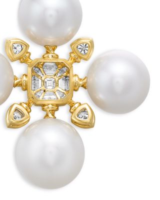 Renaissance Pearl Pendant in 18K Yellow Gold with Pearls and Diamonds, 37.5mm