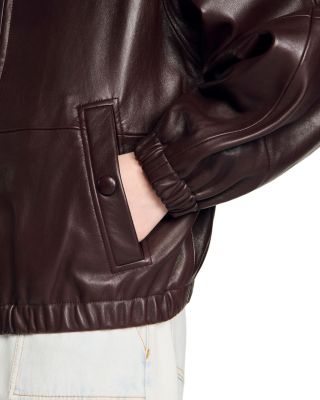 Oversized Zip Up Leather Jacket