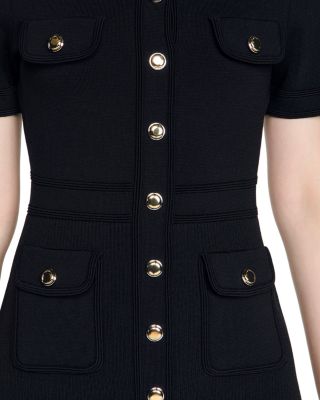 Sis Button Up Knit Short Dress