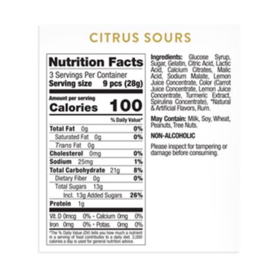 Citrus Sours Candy, 4 Cubes