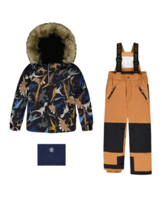  Boys' Two-Piece Play Snowsuit with Printed Dinosaurs Jacket - Little Kid, Big Kid