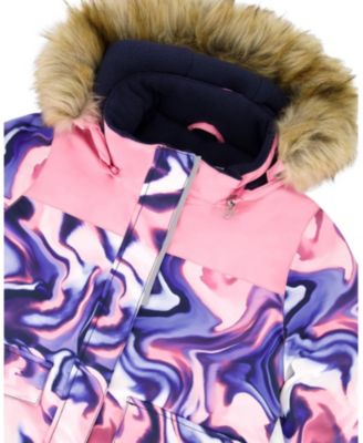  Girls' Two-Piece Discover Snowsuit with Gradient Printed Jacket - Little Kid, Big Kid