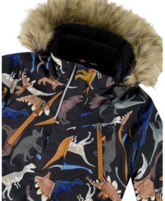  Boys' Two-Piece Play Snowsuit with Printed Dinosaurs Jacket - Little Kid