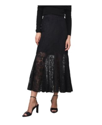  Women's Lace Fluted Sheer Skirt