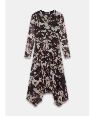  Women's Abstract Printed Midi Dress