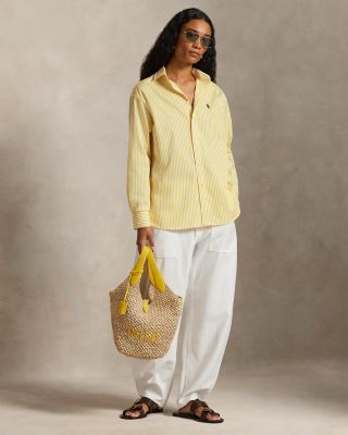 Polo Play Medium Raffia Shoulder Bag