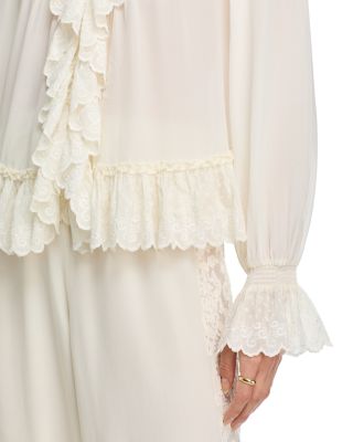 Avee Silk Ruffled Blouse