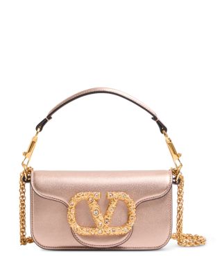 Small VLogo Leather Shoulder Bag
