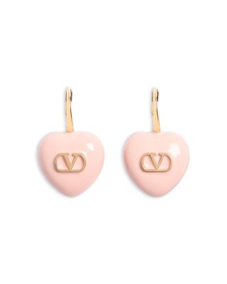 VLogo Heart Drop Earrings, 1.2"L