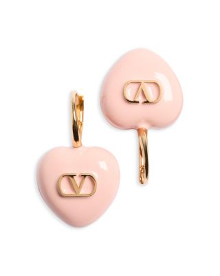 VLogo Heart Drop Earrings, 1.2"L