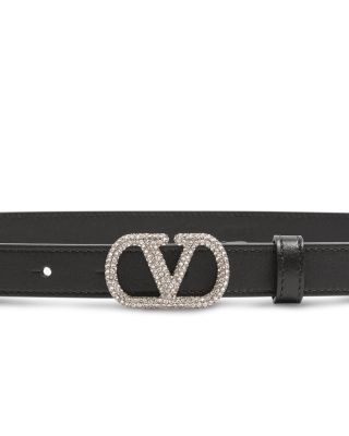 Women's VLogo Signature Leather Belt 