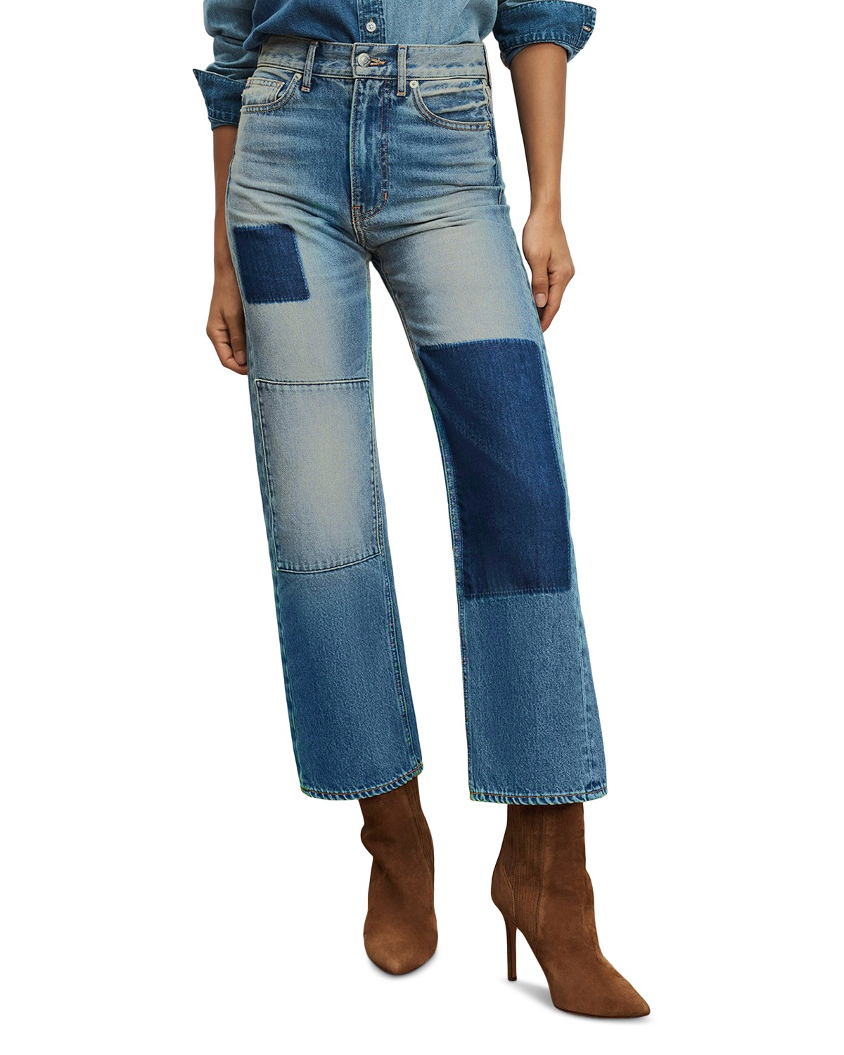 Dylan High Rise Straight Ankle Jeans in Time Lapse