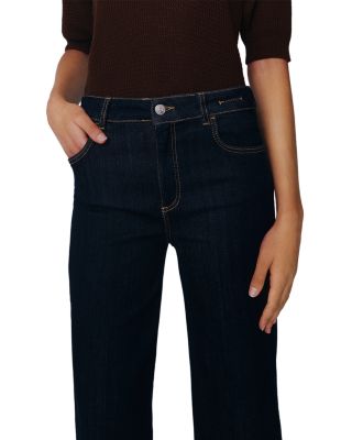 Cropped Wide Leg Jeans Cornflower Blue 