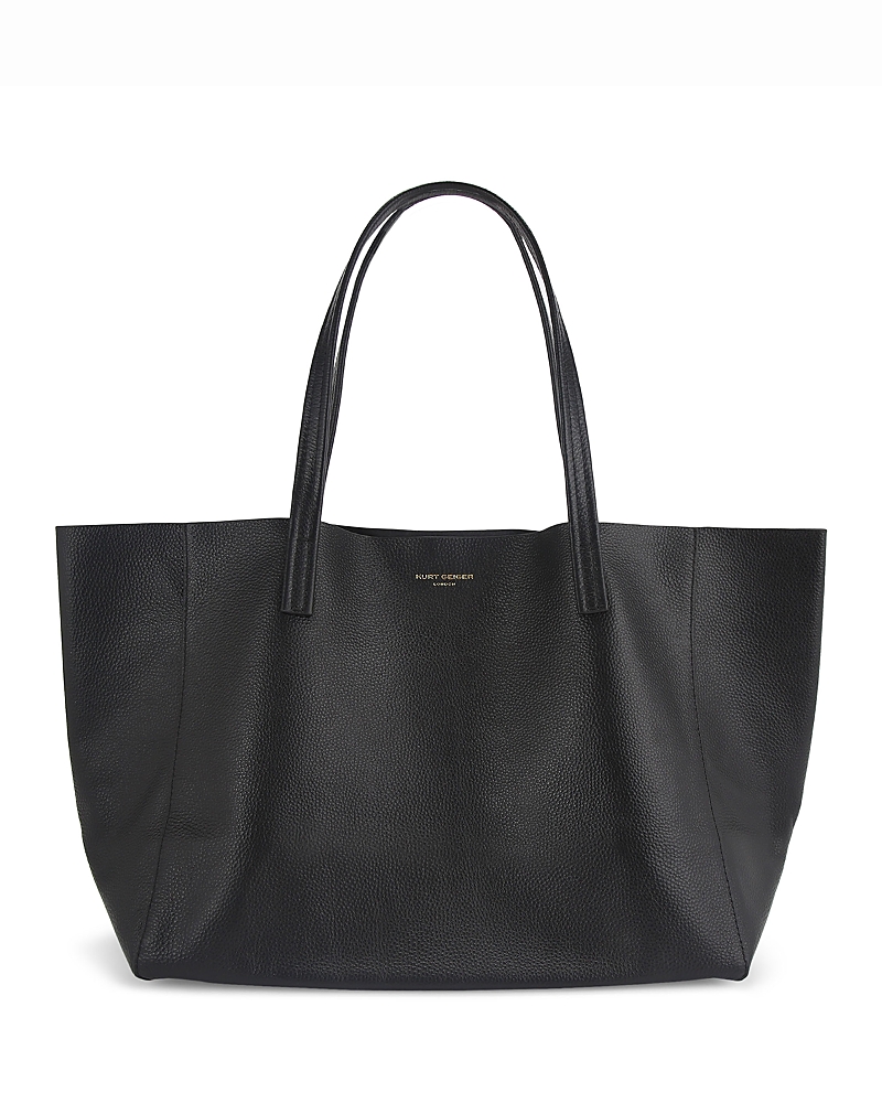 Kurt Geiger Violet Large Leather Shopper Tote In Black