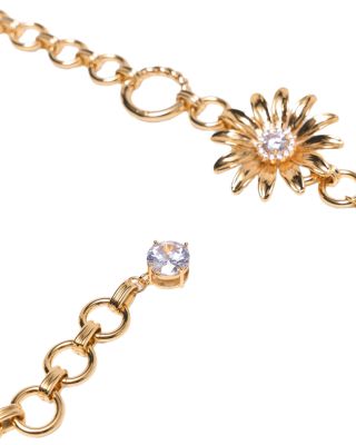 Women's Flower-Embellished Chain Belt