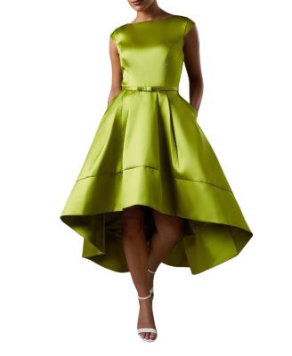 High Low Twill Midi Dress