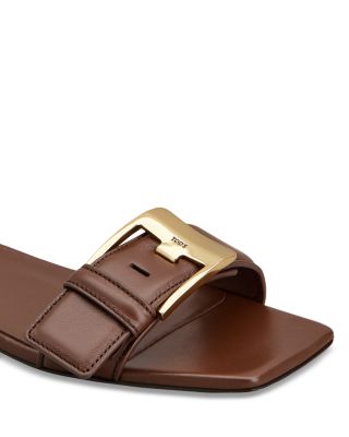 Women's Leather Slide Sandals