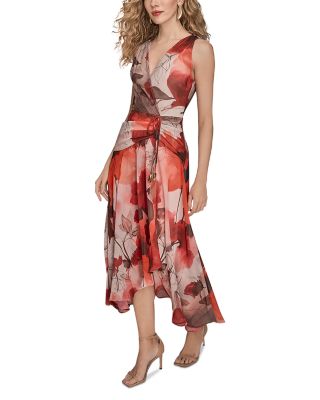Chiffon Faux Wrap Dress